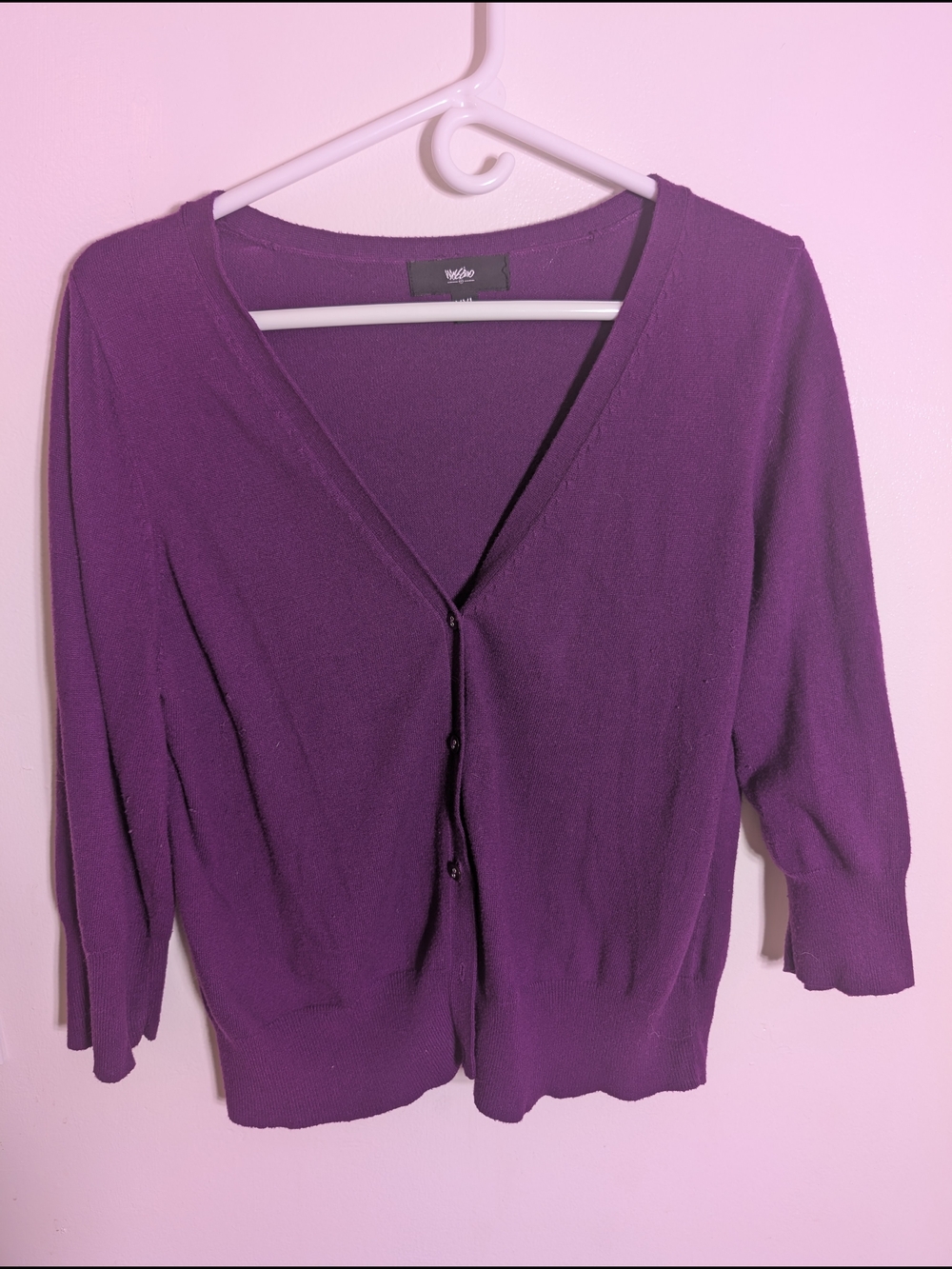 Violet V-Neck Button-Front Cardigan Sweater